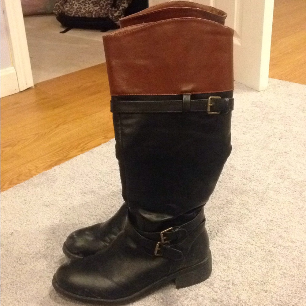 RAMPAGE TALL BOOTS BROWN AND BLACK PERFECT COND.